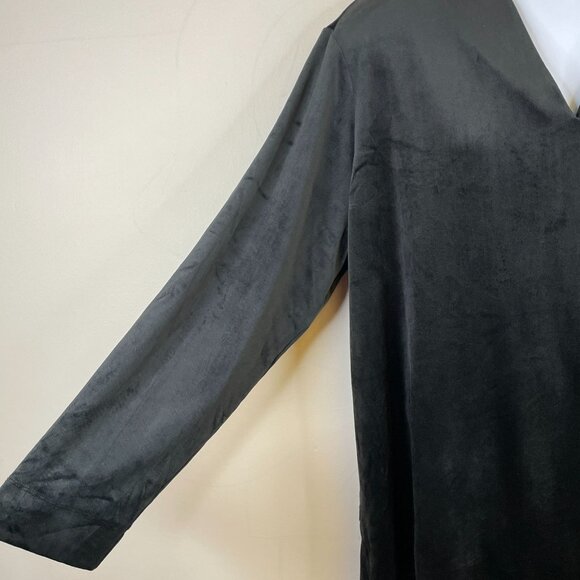 J. Jill Womens VELVET VELOUR Party Tunic Top Size 3X Black BUTTERY SOFT Luxe - Picture 4 of 11